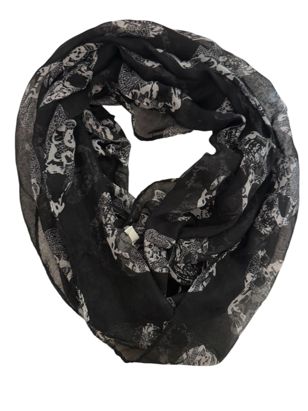 Unbranded Black and White Skull Infinity Scarf
